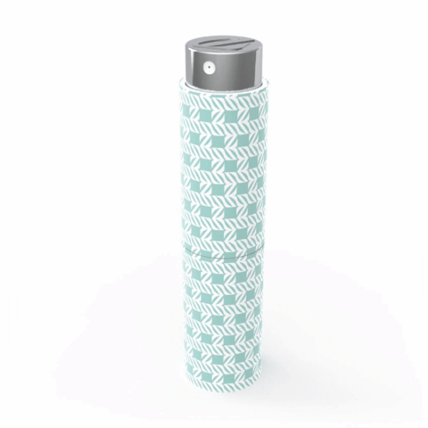 Étui à parfum rechargeable Chogan turquoise et blanc