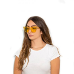 Lunettes de Soleil Femme « Squarekitty » – Audace Jaune et Design Félin - 2