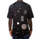 T-Shirt Oversize Noir « Geometric » – Cotton-Rich - 1