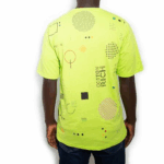 T-Shirt Oversize Vert Lime « Geometric » – Cotton-Rich - 1