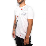T-Shirt Oversize Blanc « Space » – Cotton-Rich - 1