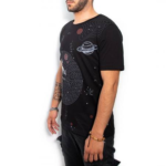 T-Shirt Oversize Noir « Space » – Cotton-Rich - 1