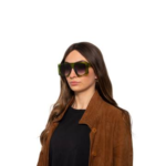 Lunettes de Soleil Unisexes « Square » – Monture Verte & Verres Gris - 2