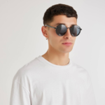 Lunettes de Soleil Unisexes « Perugia » – Monture Métal Noir & Verres Gris - 3