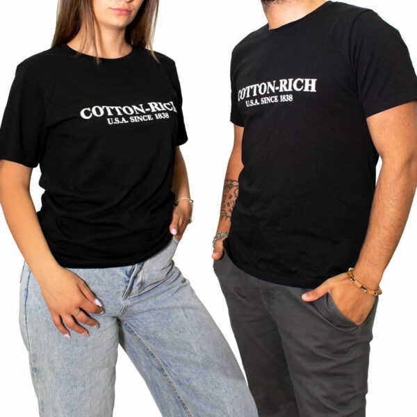 T-Shirt Cotton-Rich noir imprimé