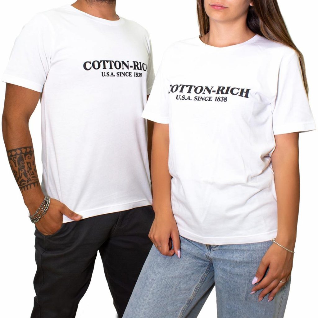 T-Shirt Cotton-Rich blanc imprimé
