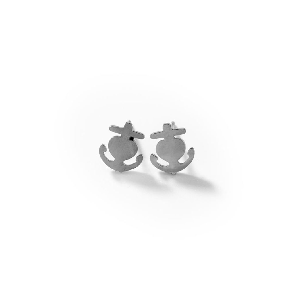 Boucles d'oreilles ancre d'amour en acier 316
