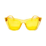 Lunettes de Soleil Femme « Squarekitty » – Audace Jaune et Design Félin