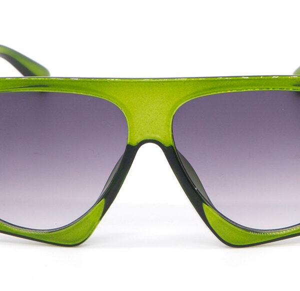 Lunettes de Soleil Unisexes « Square » – Monture Verte & Verres Gris