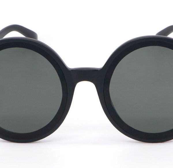 Lunettes de Soleil « Iris » – Matte Black & Verres Verts