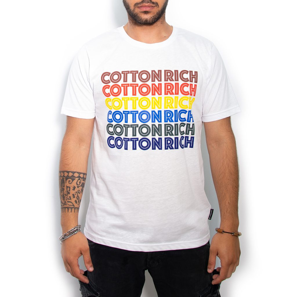 T-Shirt Basic Blanc « Unconventional » – Cotton-Rich