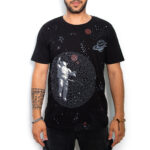 T-Shirt Oversize Noir « Space » – Cotton-Rich