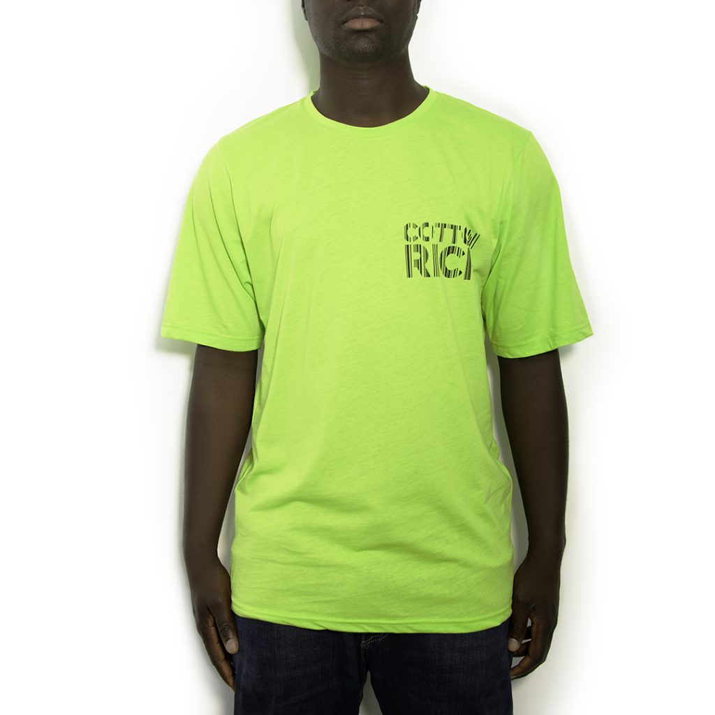 T-Shirt Oversize Vert Lime « Geometric » – Cotton-Rich