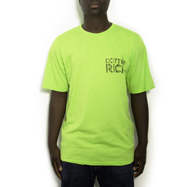 T-Shirt Oversize Vert Lime « Geometric » – Cotton-Rich