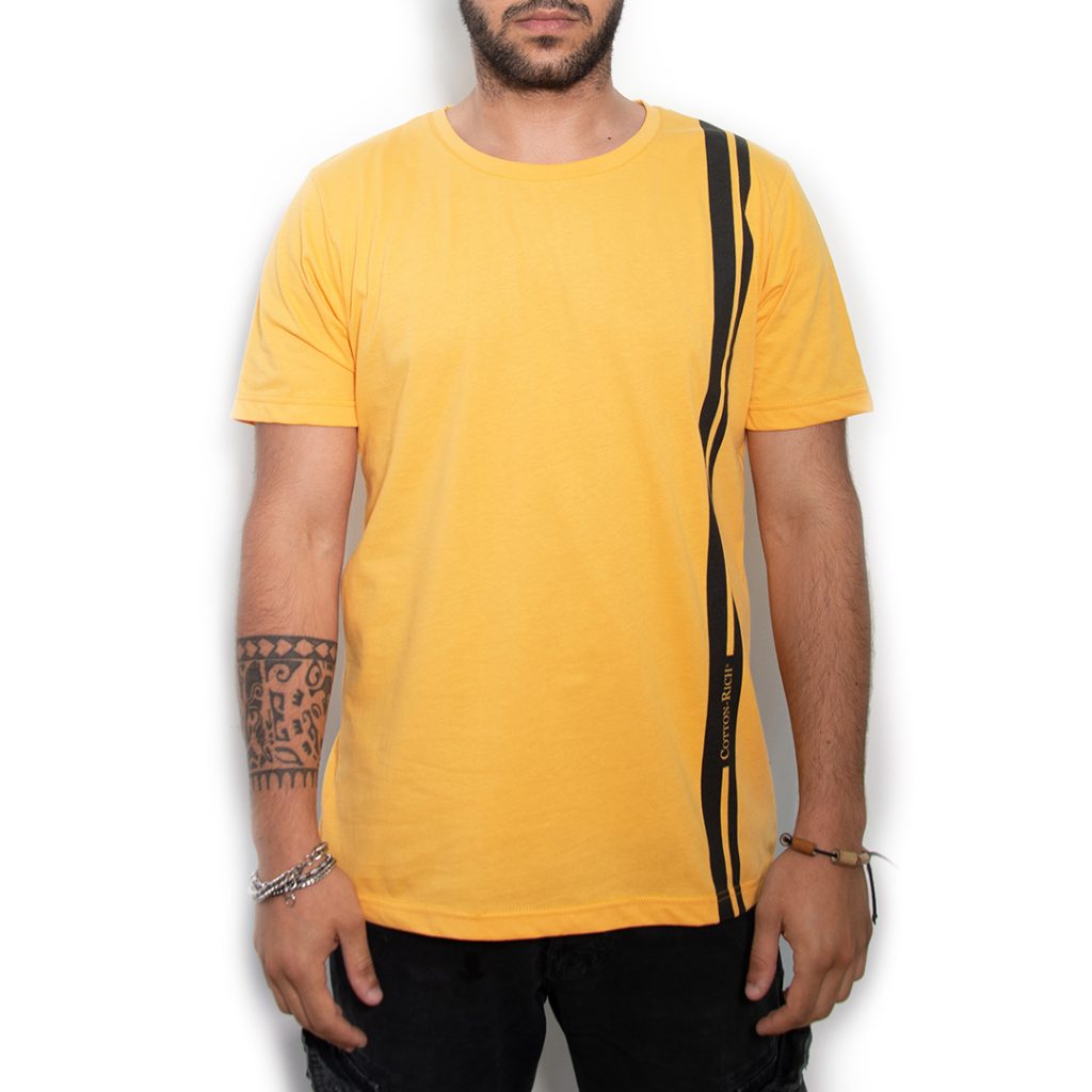 T-Shirt Oversize Ocre jaune « Minimal » – Cotton-Rich