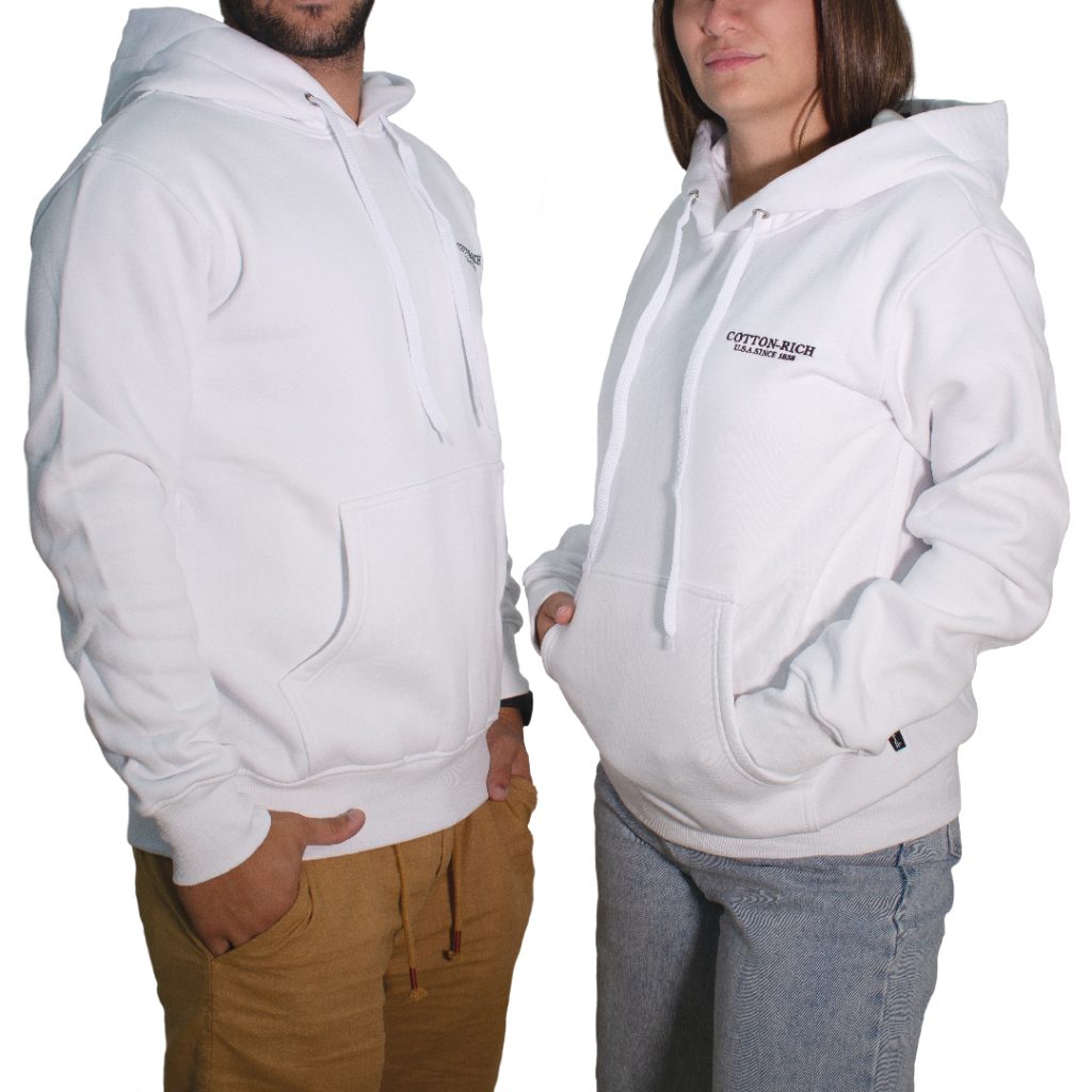 Sweat à capuche Cotton-Rich blanc