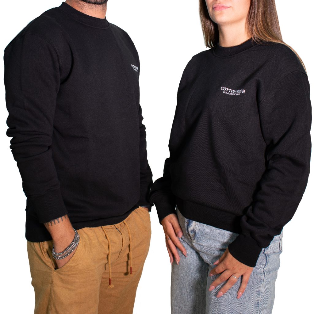 Sweat-shirt Cotton-Rich noir