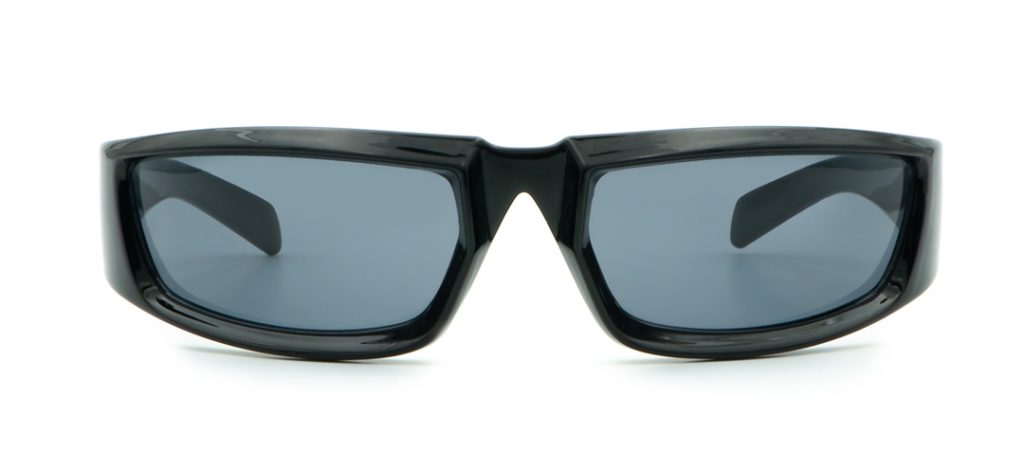 Lunettes de Soleil « Rimini » – Monture Noire Brillante & Verres Gris
