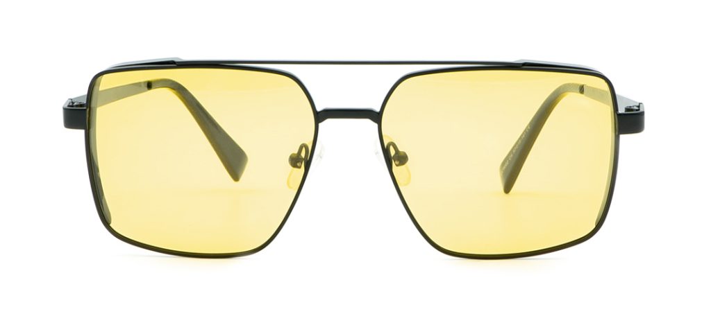 Lunettes de Soleil Homme « Messina » – Monture Noire & Verres Jaunes