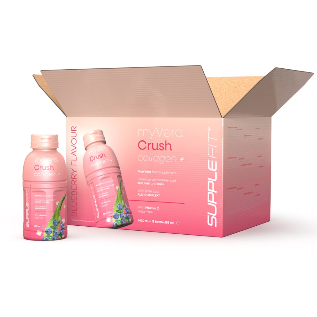 MYVERA CRUSH Collagen+ – Complément Alimentaire pour la Beauté – 12 x 285ml