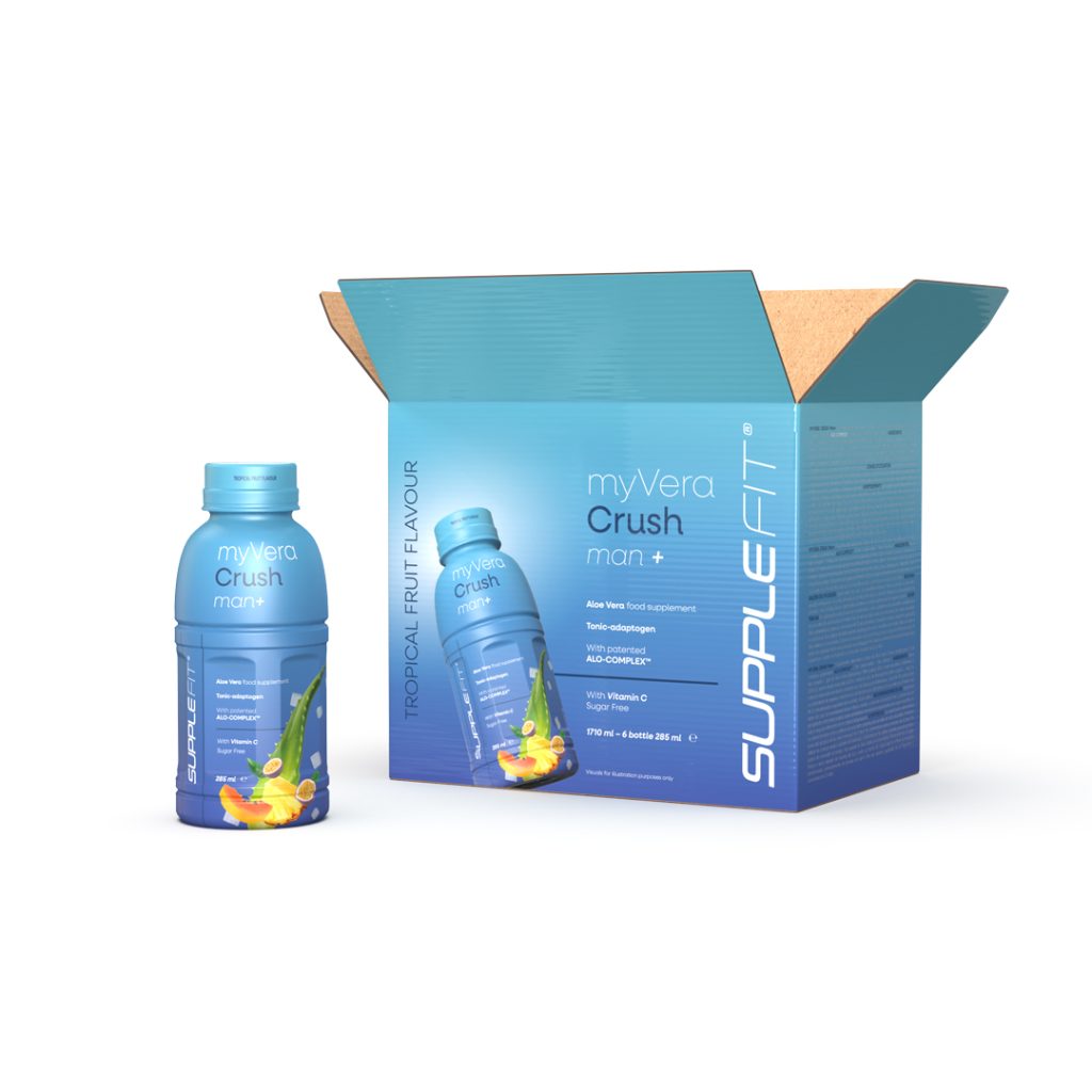 MYVERA CRUSH Man+ – Complément Alimentaire Fruits Tropicaux – 6 x 285ml