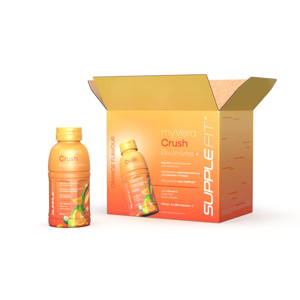 MYVERA CRUSH Electrolytes+ – Complément alimentaire à l’Aloe Vera – 6 x 285ml